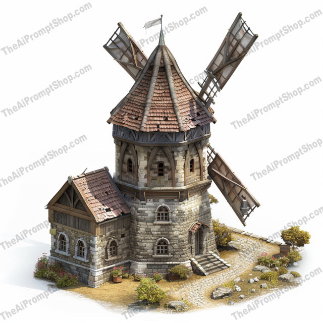 Medieval Isometric Building AI MidJourney Image Prompt, 9086 Isometrics & Icons, midjourney, medieval, isometric, building, architecture, stone, wood, classic, rustic, detailed, illustration, historic, ancient, art, 3D, design, fantasy, vintage, structure, scenery, visual arts, Midjourney, Ai, Ai Image Prompt, Image Prompt, Prompt