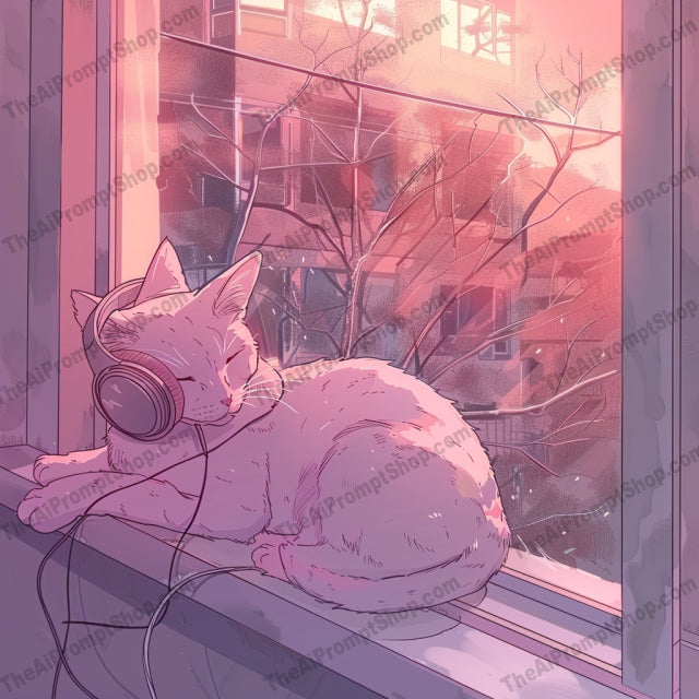 Cozy Evening Vibes AI MidJourney Image Prompt, 9091 Landscapes & Paintings, midjourney, cozy, evening, ambient light, indoor, calm, serene, tranquil, pastel colors, neon hues, comfort, peaceful, headphones, relaxation, night time, warm light, study, reading, cat, dog, Midjourney, Ai, Ai Image Prompt, Image Prompt, Prompt