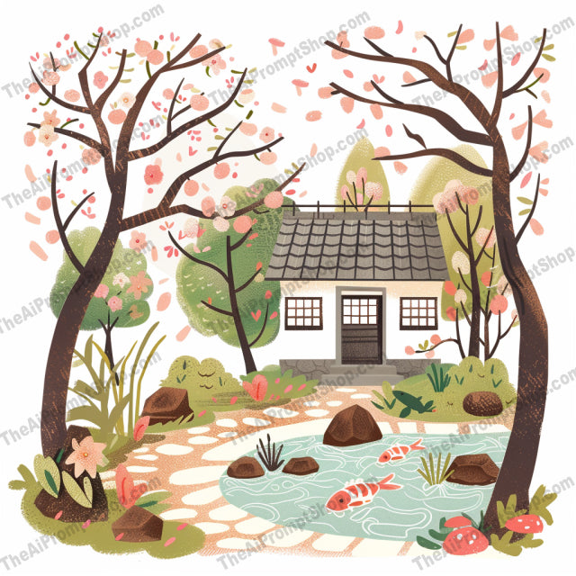 Scenic Landscape Illustrations AI MidJourney Image Prompt, 9037 Landscapes & Paintings, midjourney, landscape, illustration, whimsical, scenic, pastel colors, serene, picturesque, nature, countryside, cottage, winter, autumn, windmill, Japanese garden, mediterranean, mountains, trees, flowers, soft colors, charming, Midjourney, Ai, Ai Image Prompt, Image Prompt, Prompt
