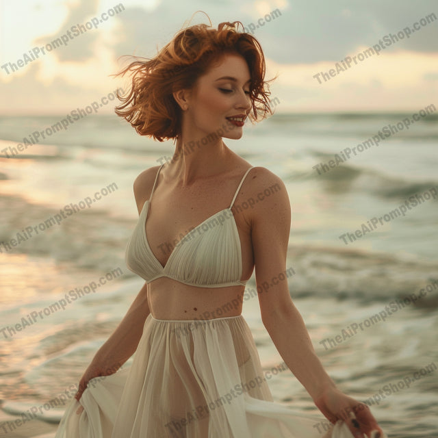 Ethereal Beach Fashion AI MidJourney Image Prompt, 9097 Landscapes & Paintings, midjourney, beach fashion, ethereal, elegant, graceful, flowy dresses, coastal style, dreamy, serene, tranquil, beautiful, summer fashion, chic, bohemian, ocean, seaside, model, artistic, romantic, sunset, nature, Midjourney, Ai, Ai Image Prompt, Image Prompt, Prompt