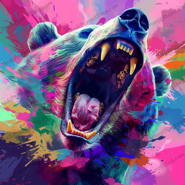 Vibrant Roaring Animals AI MidJourney Image Prompt, 9125 Animals, midjourney, animal, roar, vibrant, colorful, paint, abstract, modern, dynamic, energy, lion, bear, dragon, color splashes, bold, artistic, expression, wildlife, creativity, visual impact, contemporary, Midjourney, Ai, Ai Image Prompt, Image Prompt, Prompt