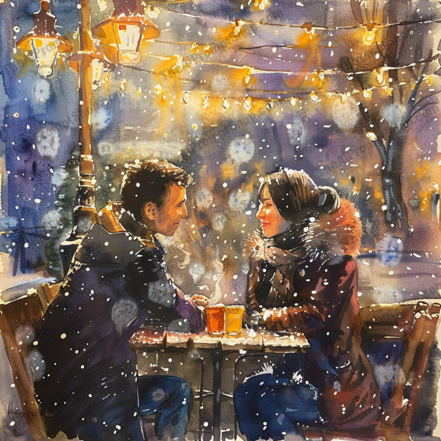 Romantic Couples at Cafes AI MidJourney Image Prompt, 8849 Isometrics & Icons, midjourney, romantic, couples, cafe, watercolor, intimate, moments, love, picturesque, scenic, settings, art, cityscape, sunset, nature, dining, outdoors, restaurant, night, day, autumn, Midjourney, Ai, Ai Image Prompt, Image Prompt, Prompt