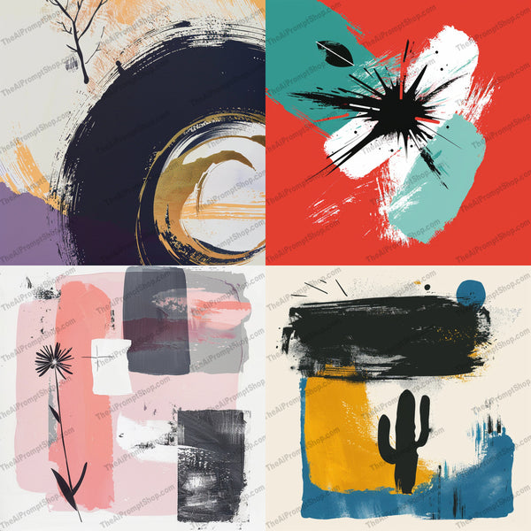 Abstract brush strokes art created from an AI image prompt.