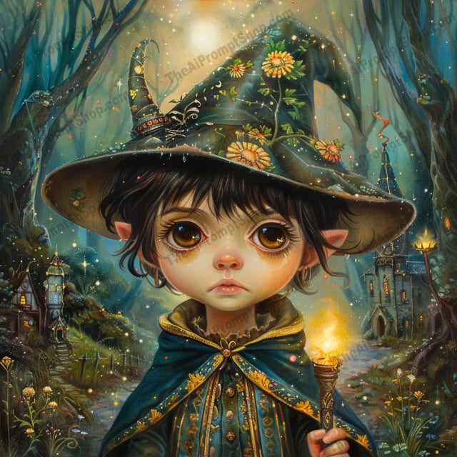 Whimsical Worlds Fantasy and Sci-Fi Children Art AI MidJourney Image Prompt, 8101