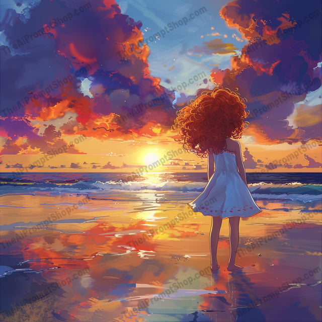 Children at the Beach AI MidJourney Image Prompt, 9614 — A vibrant, imaginative illustration showcasing children experiencing awe and wonder at the beach — product preview image 3