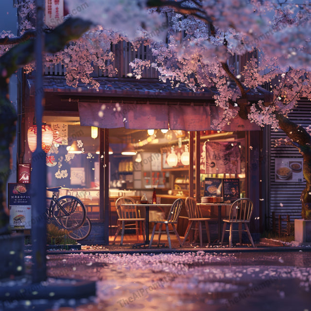 Cozy Outdoor Cafes at Dusk AI MidJourney Image Prompt, 9196 Animation & Cartoons, midjourney, outdoor cafe, dusk, cityscape, warm lighting, cozy, serene evening, tranquil, ambient light, inviting seating, relaxing, quiet conversation, urban scenery, nightlife, romantic, charming, picturesque, restaurant exterior, street view, night scene, twilight, Midjourney, Ai, Ai Image Prompt, Image Prompt, Prompt