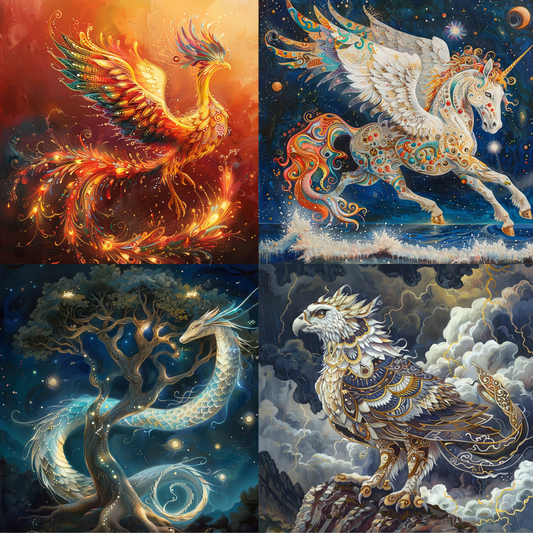 Majestic Mythical Creatures AI MidJourney Image Prompt, 8037