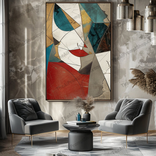 Modern Abstract Art Portrait AI MidJourney Image Prompt, 8337