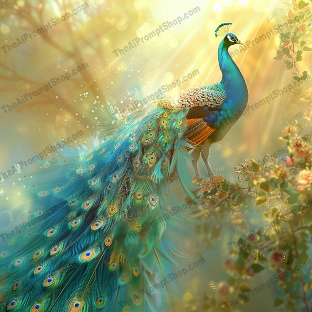 Fantasy Creatures and Dreamy Scenes AI MidJourney Image Prompt, 9623 — A stunning and ethereal artwork showcasing a dragon, a graceful unicorn, an elegant peacock, and a… — product preview image 3