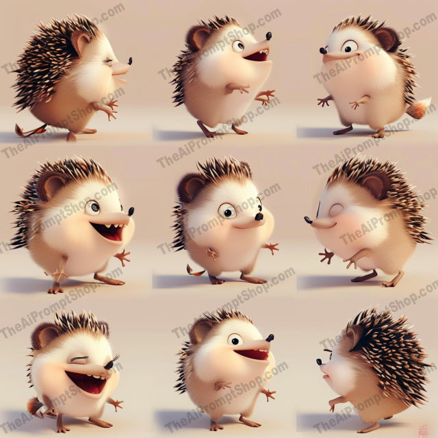 Cute Animal Characters AI MidJourney Image Prompt, 8933 Animals, midjourney, cute, animals, 3D, characters, whimsical, playful, bright, expressions, illustration, design, fun, detailed, textures, adorable, creative, animation, cartoonish, vivid, lighthearted, projects, Midjourney, Ai, Ai Image Prompt, Image Prompt, Prompt