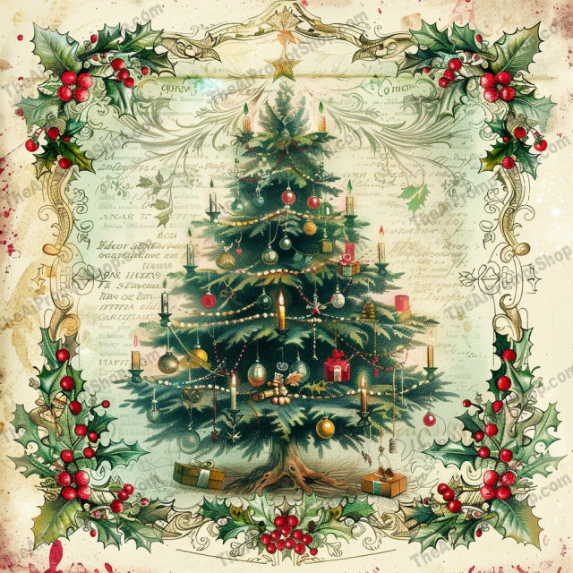 Vintage Christmas Artwork AI MidJourney Image Prompt, 8411