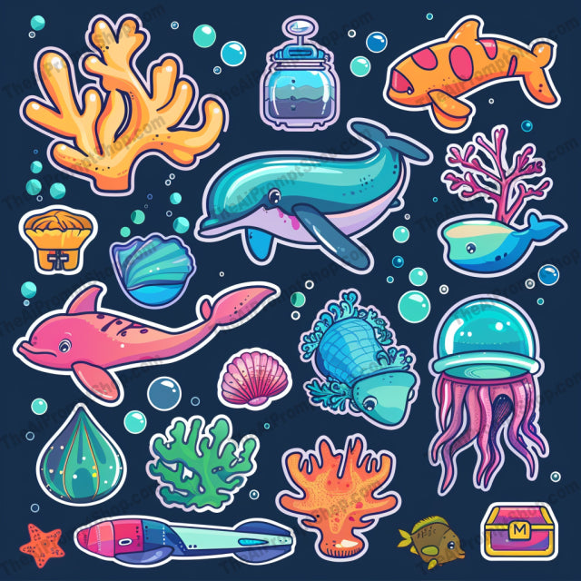 Colorful Sticker Collection AI MidJourney Image Prompt, 9172 Stickers, midjourney, stickers, colorful, farm, medieval, fantasy, space, underwater, playful, whimsical, crafts, decorations, fun, vibrant, tractor, castle, rocket, fish, planets, dragons, coral, animals, Midjourney, Ai, Ai Image Prompt, Image Prompt, Prompt