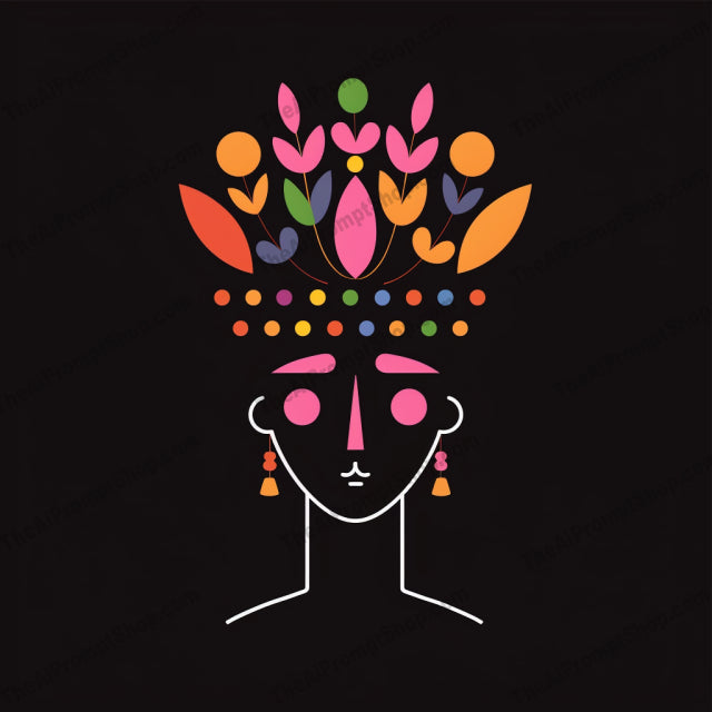 Colorful Abstract Faces and Crowns Design AI MidJourney Image Prompt, 8679 Portraits & People, midjourney, colorful, abstract, faces, patterned crowns, vivid colors, geometric shapes, modern, artistic, vibrant, design, decorative, illustration, digital art, graphic design, contemporary, creative, unique, stylish, bright, expressive, Midjourney, Ai, Ai Image Prompt, Image Prompt, Prompt