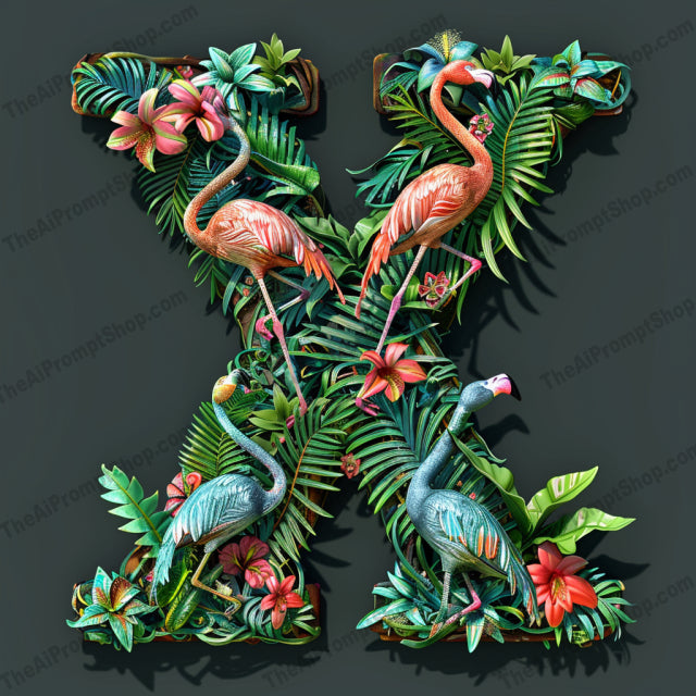 AI MidJourney Image Prompt, Ornate Alphabet Series, 4460