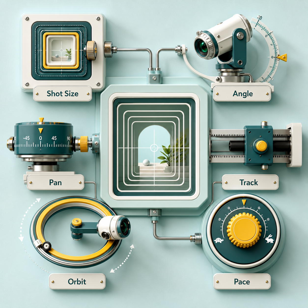 AI Video Camera Movement & Shot Direction Guide | AI Prompt Guide illustrated contents overview