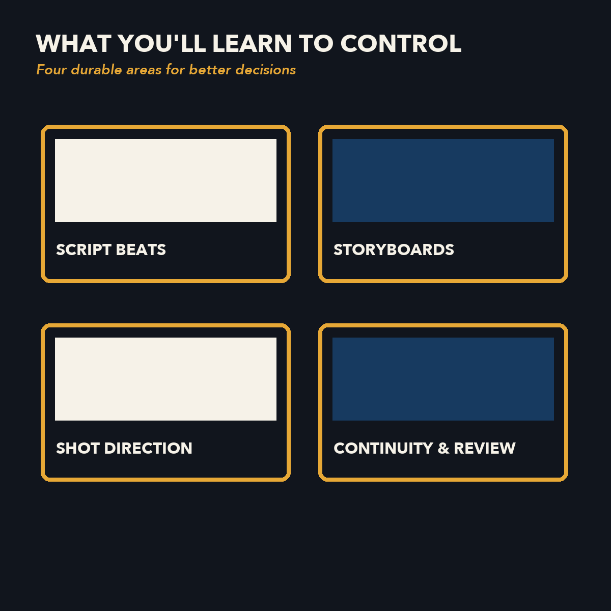AI Video Creation Handbook learning areas for scripts, storyboards, shot direction, continuity, and review