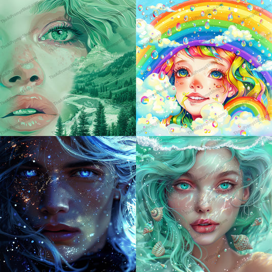 Fantasy Dreamscapes Whimsical Portrait Art AI MidJourney Image Prompt, 8096