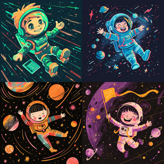 Adventures of Space Kids AI MidJourney Image Prompt, 8181