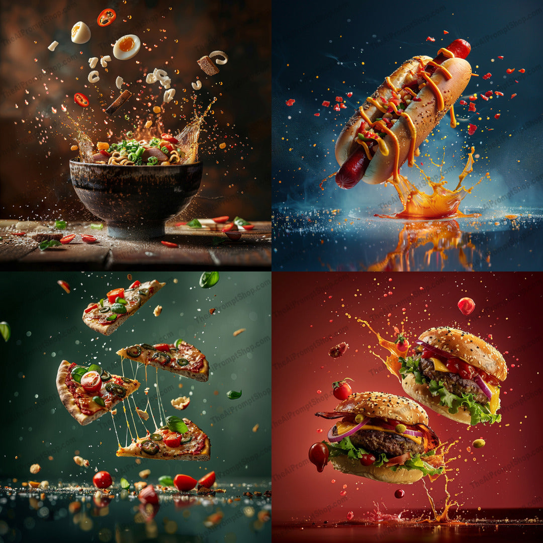 Dynamic Food Photography AI MidJourney Image Prompt, 8201