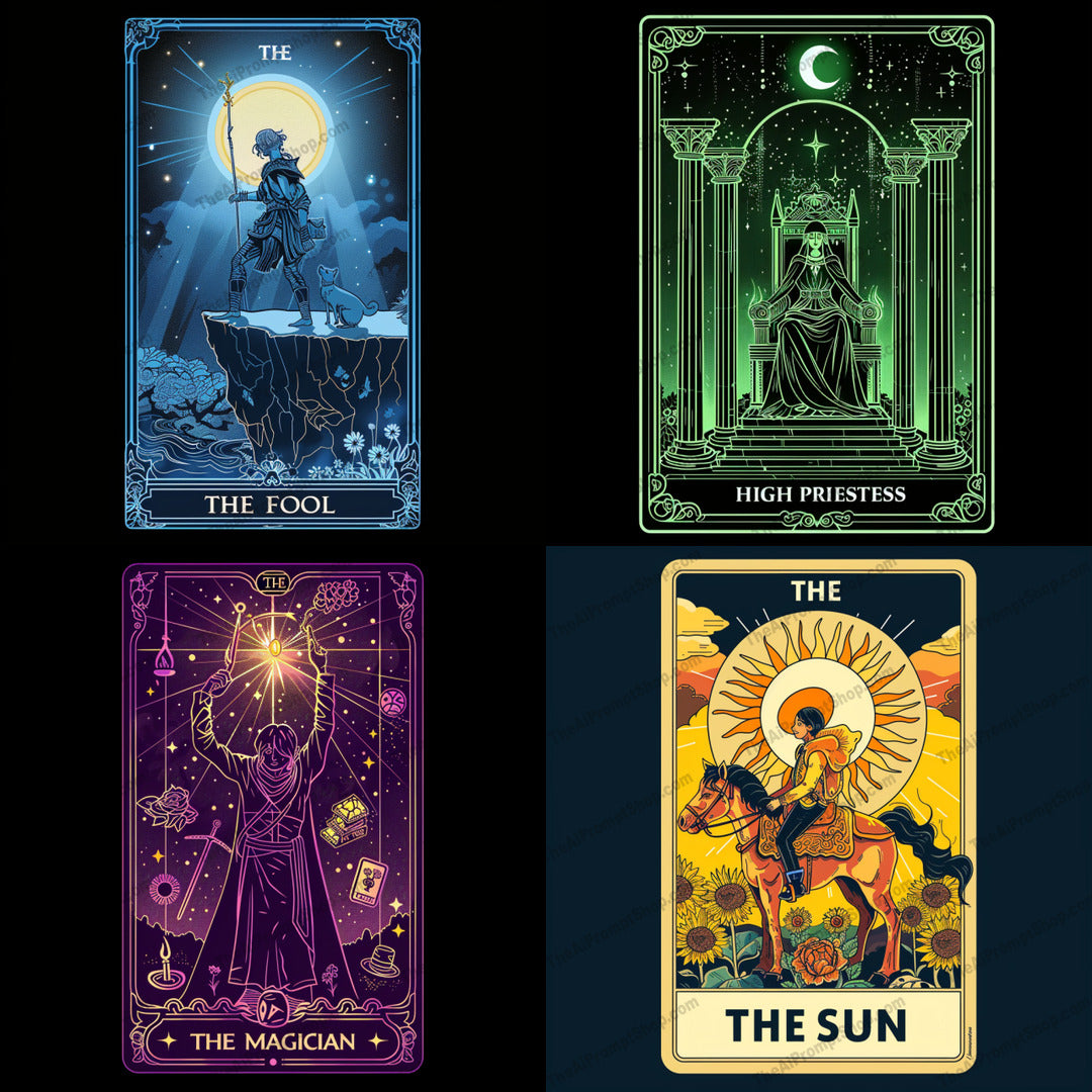 Mystical Tarot Card Art AI MidJourney Image Prompt, 8204