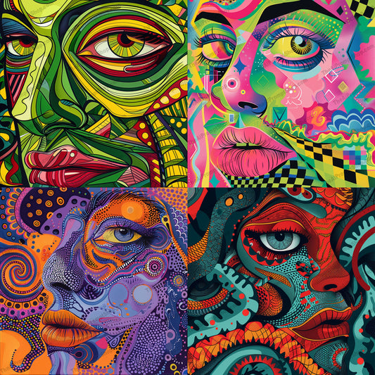 Vibrant Abstract Portrait AI MidJourney Image Prompt, 8342