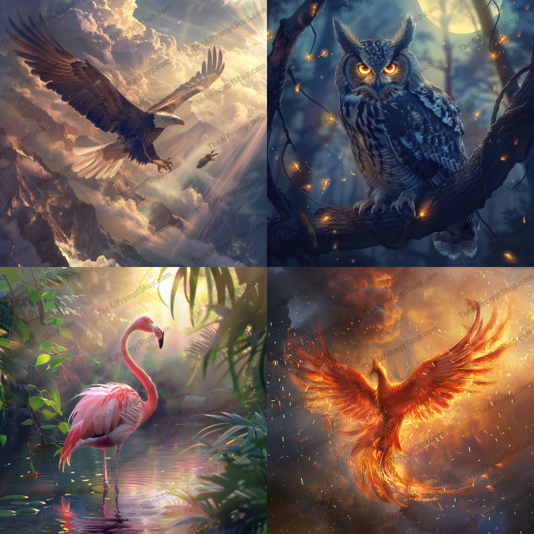 Ethereal Birds Art AI MidJourney Image Prompt, 8374