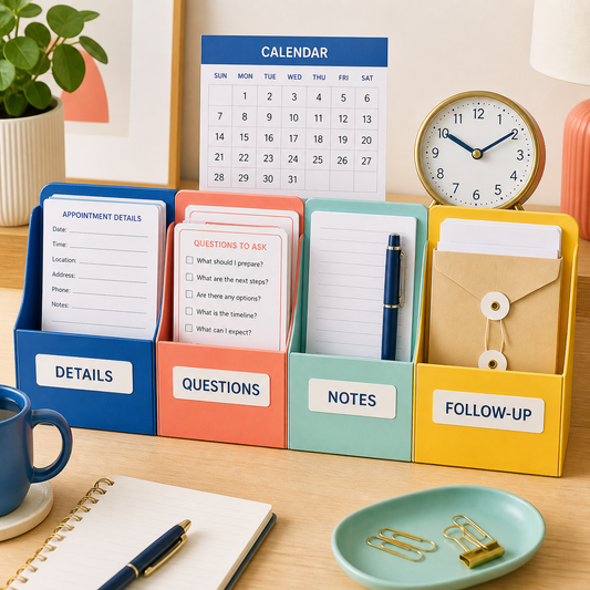 Appointment Preparation Organizer visual overview showing the toolkit's practical planning areas.