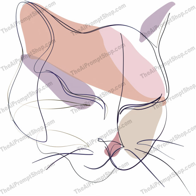 Minimalist Line Art AI MidJourney Image Prompt, 9611 — A minimalist line art style featuring continuous lines with vibrant color blocks — product preview image 2