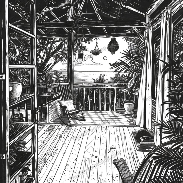 Black and White Interior and Exterior Sketches AI MidJourney Image Prompt, 9199 Mockups - Interior Design, midjourney, black and white, sketch, interior design, exterior design, detailed art, artistic rendering, cozy environment, sophistication, relaxation, living room, terrace, patio, urban view, rural view, art, decoration, home decor, illustration, hand-drawn, pencil sketch, Midjourney, Ai, Ai Image Prompt, Image Prompt, Prompt