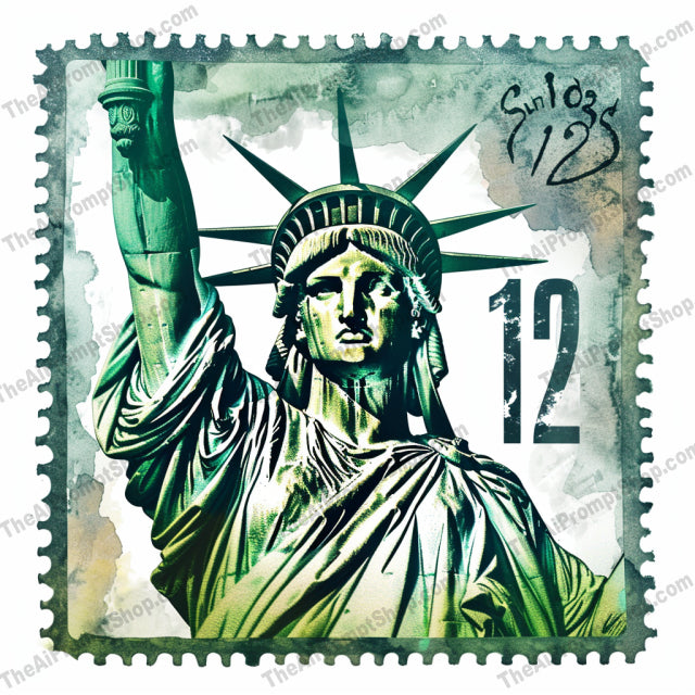 Patriotic Themed Illustrations AI MidJourney Image Prompt, 8235American Flag, American Symbols, Americana, Bald Eagle, Collectible Art, Freedom, Heritage, Independence, Liberty Bell, National Pridemidjourney, Patriotic Vintage Art, Patriotism, Stamp Art, Statue of Liberty, Symbolic Art, USA Icons, Vintage Stamps, Watercolor, Watercolor Stamps