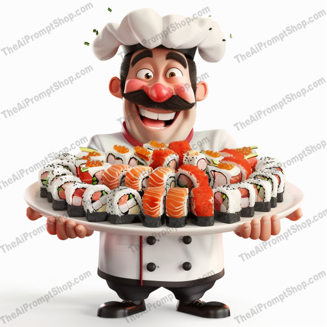 Cheerful Culinary Characters AI MidJourney Image Prompt, 8765 Animals, midjourney, chef, baker, croissants, coffee, cake, sushi, food, culinary, character, cartoon, baking, pastry, desserts, gourmet, cooking, animation, fun, playful, kitchen, delicious, Midjourney, Ai, Ai Image Prompt, Image Prompt, Prompt