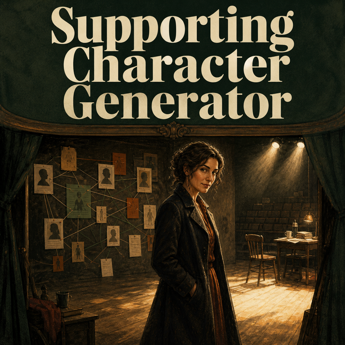 Supporting Character Generator cover showing the generator theme