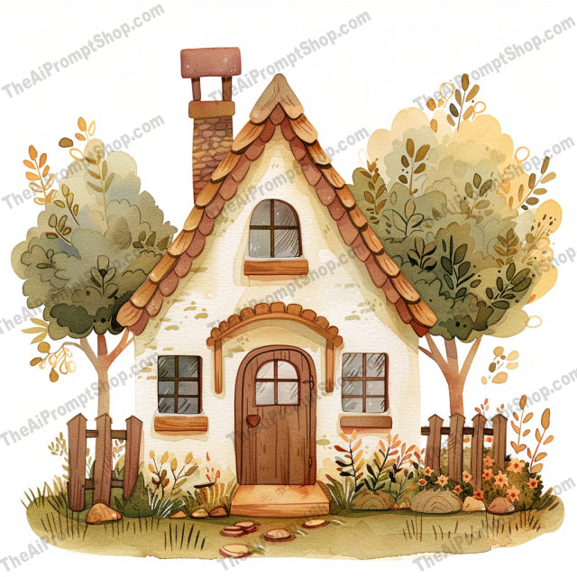 Whimsical Storybook Cottage AI MidJourney Image Prompt, 9183 Storybook Illustrations, midjourney, storybook, cottage, whimsical, fairy tale, watercolor, enchanting, nostalgic, charming, dreamy, architecture, quaint, illustration, fantasy, magical, forest, mushroom house, tree house, castle, hand-drawn, creative, Midjourney, Ai, Ai Image Prompt, Image Prompt, Prompt