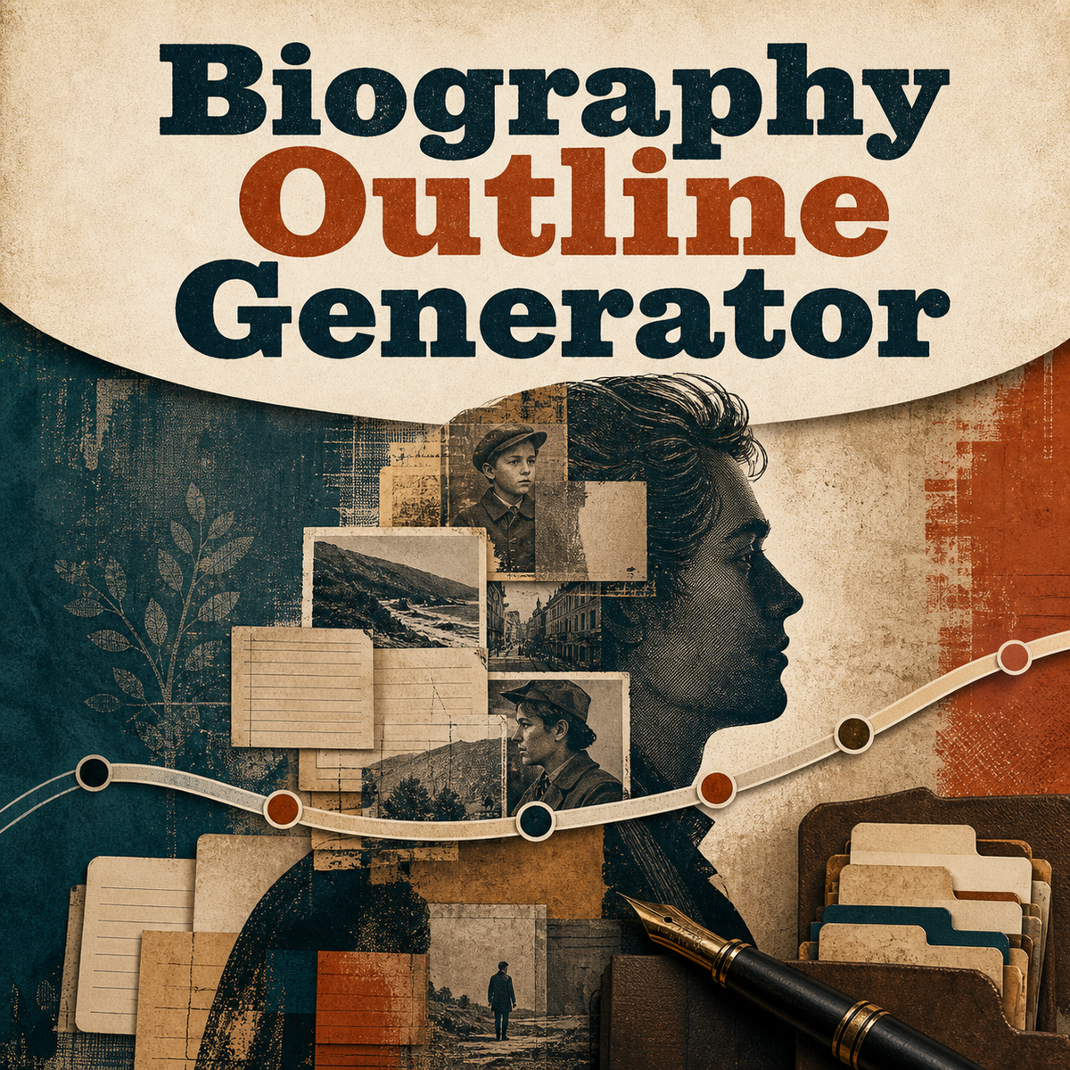Biography Outline Generator cover showing the generator theme