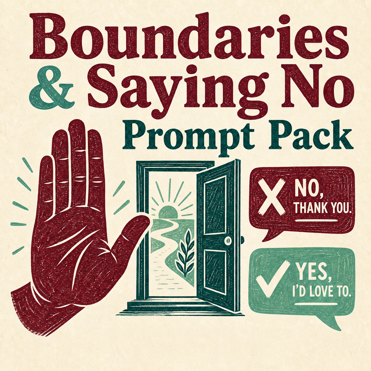 Boundaries & Saying No Prompt Pack cover