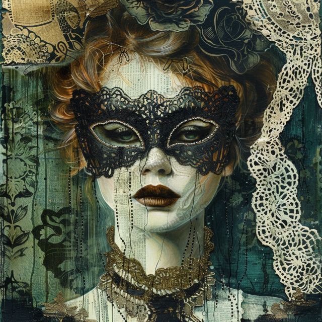 Vintage Masquerade Collage AI MidJourney Image Prompt, 9066 Patterns & Wallpapers, midjourney, vintage, masquerade, ornate, patterns, lace, antique, painterly, elegance, mystery, ball, texture, vivid, colors, classic, themed, historic, classical, decorative, rich, costume, Midjourney, Ai, Ai Image Prompt, Image Prompt, Prompt