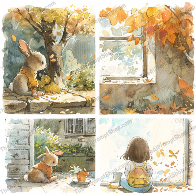 Enchanting Forest Reading Scenes AI MidJourney Image Prompt, 8663Ai, Ai Image Prompt, animals, bear, books, bunny, children, cute, enchanted, forest, fox, illustration, Image Prompt, Landscapes & Paintings, midjourney, nature, outdoors, peaceful, Prompt, reading, relaxing, serene, storytime, tranquil, whimsical, woodland