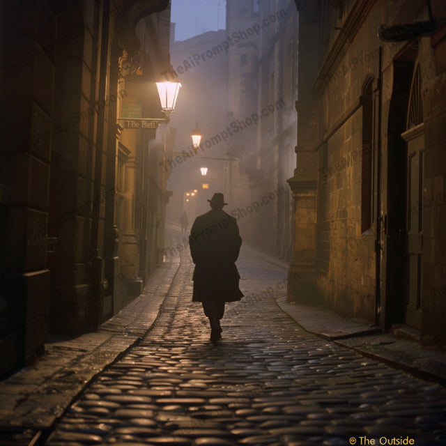 Mysterious Night Walk AI MidJourney Image Prompt, 8898 Animation & Cartoons, midjourney, mystery, night, solitude, lone figure, darkness, rain, urban, railway, mist, fog, nostalgia, intrigue, silhouette, lamp post, street, abandoned, moody, eerie, quiet, contemplative, Midjourney, Ai, Ai Image Prompt, Image Prompt, Prompt