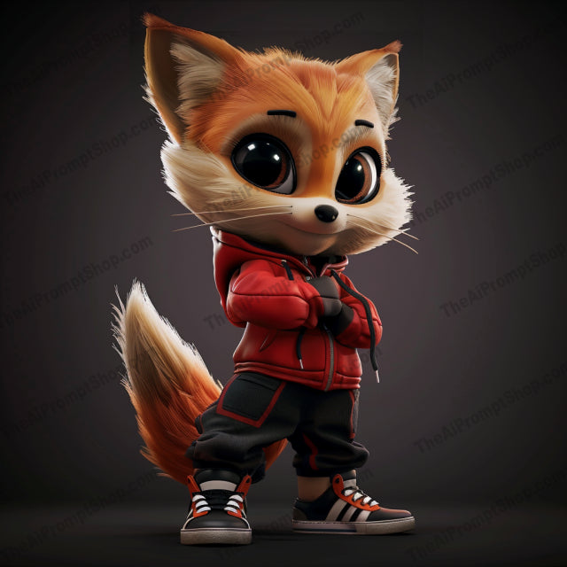 Anthropomorphic Animal Characters AI MidJourney Image Prompt, 9100 Animals, midjourney, anthropomorphic, animal character, urban style, streetwear, red hoodie, sneakers, modern fashion, fur texture, stylish design, character art, urban fashion, cartoon character, digital art, illustration, cool design, fashionable, trendy, modern, creative art, unique style, Midjourney, Ai, Ai Image Prompt, Image Prompt, Prompt