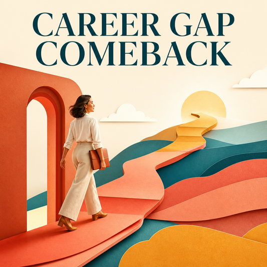 Career Gap Comeback cover showing a professional beginning a confident return-to-work path.