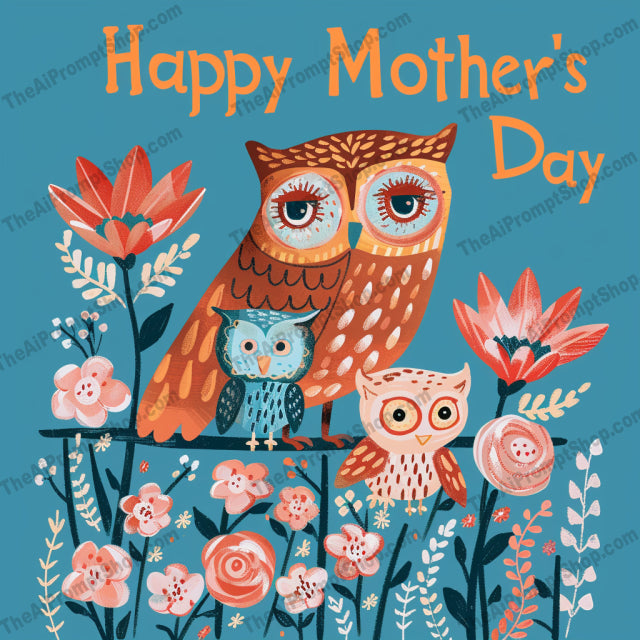 Sweet Mother's Day Animal Illustrations AI MidJourney Image Prompt, 8050