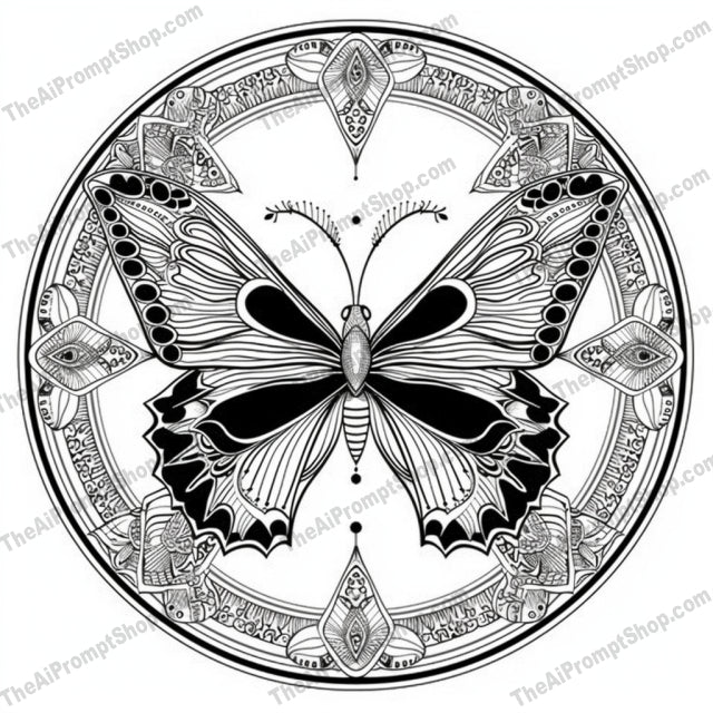 Intricate Mandala Art AI MidJourney Image Prompt, 8987 Coloring Pages, midjourney, mandala, art, black and white, intricate, detailed, geometric, celestial, organic, harmonious, line art, coloring, decorative, design, pattern, ornate, symmetrical, floral, nature, spiritual, meditative, Midjourney, Ai, Ai Image Prompt, Image Prompt, Prompt