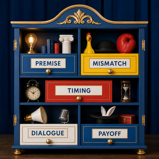 Illustrative overview of the writing areas covered by Comedy Story Writing