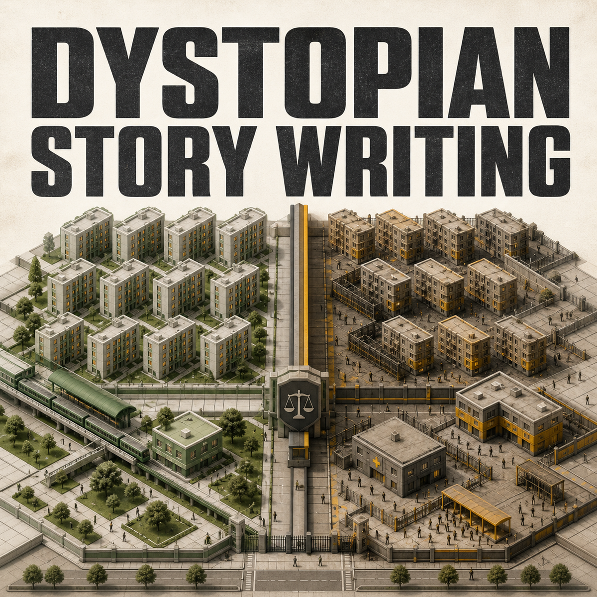 Dystopian Story Writing focused prompt pack cover