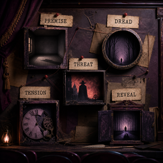 Illustrative overview of the writing areas covered by Horror Story Writing