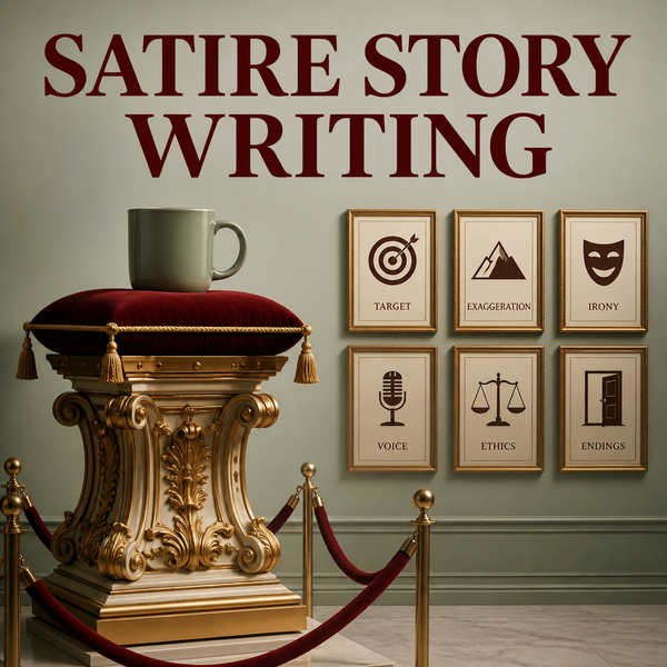 Satire Story Writing focused prompt pack cover