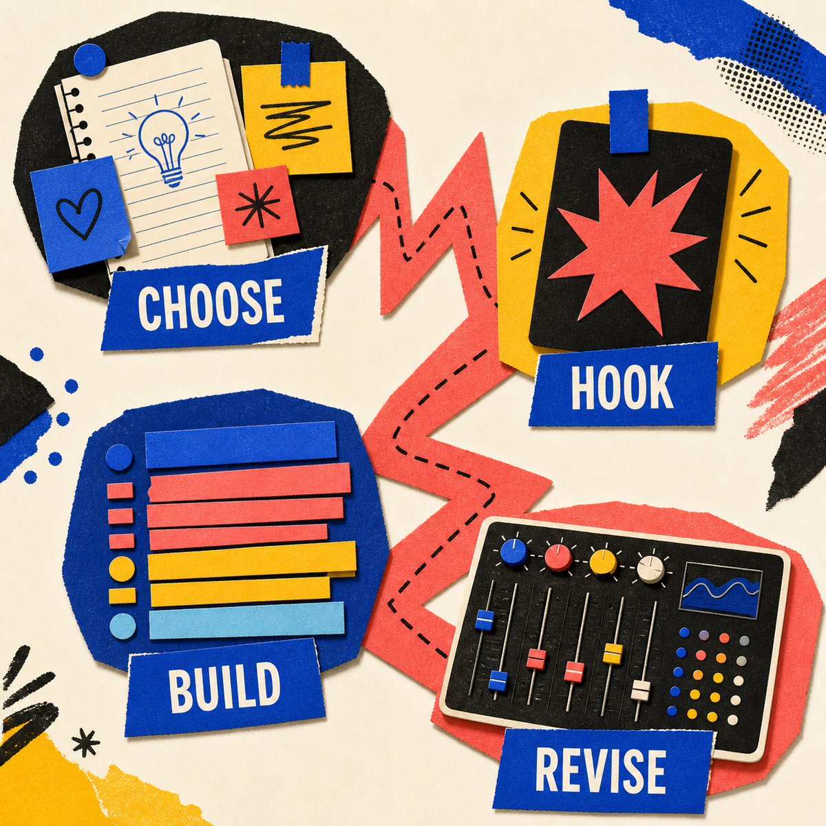 Pop Song Lyric Generator method for gathering, drafting, and reviewing the result