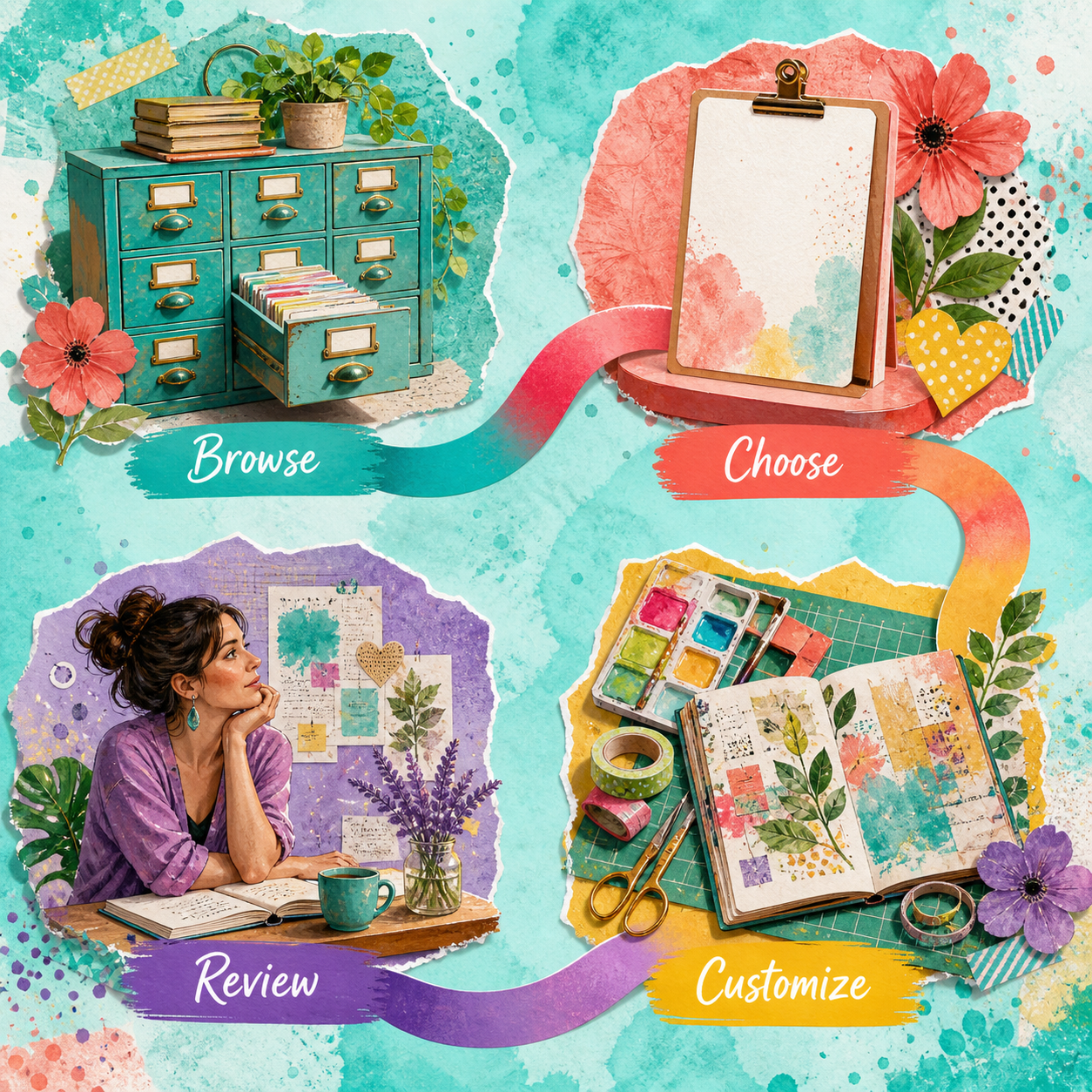 Creative Hobby Prompt Library | Ideas, Skills & Projects browse, choose, customize, and review method