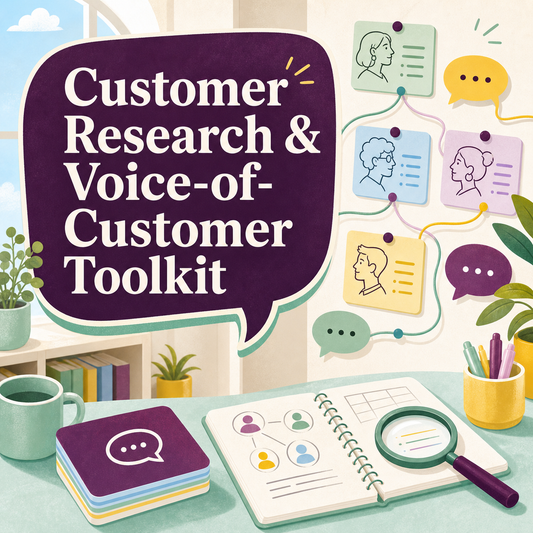 Voice-of-customer research workflow for asking, capturing, finding patterns, and applying insights.