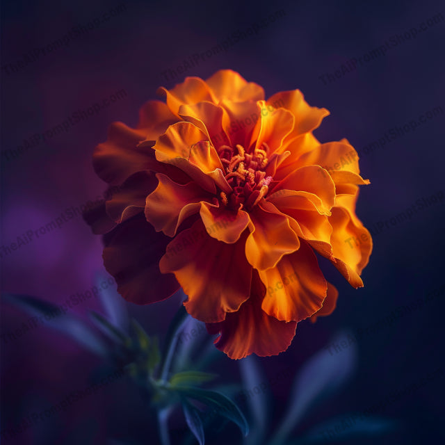 Vibrant Floral Portrait AI MidJourney Image Prompt, 9604 — A stunning close-up portrait of a single flower, capturing its intricate details and vivid colors — product preview image 2